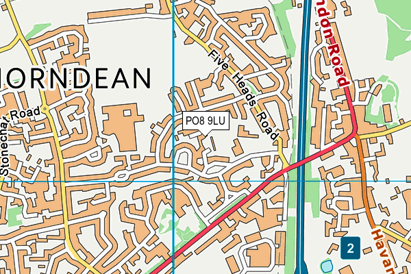 PO8 9LU map - OS VectorMap District (Ordnance Survey)