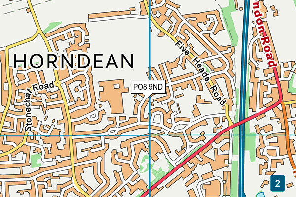 PO8 9ND map - OS VectorMap District (Ordnance Survey)