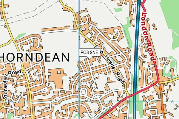 PO8 9NE map - OS VectorMap District (Ordnance Survey)