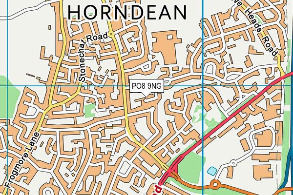 PO8 9NG map - OS VectorMap District (Ordnance Survey)