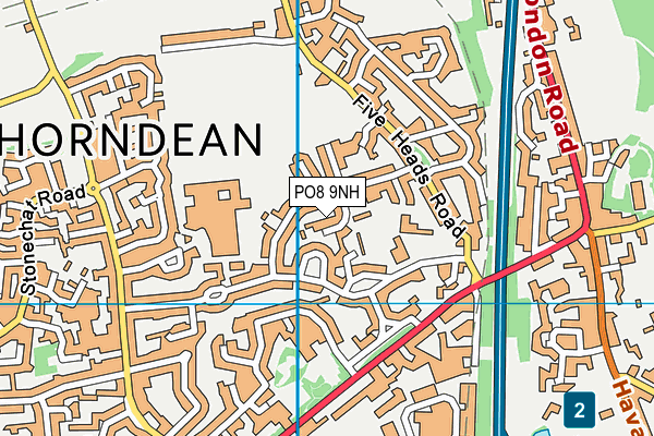 PO8 9NH map - OS VectorMap District (Ordnance Survey)