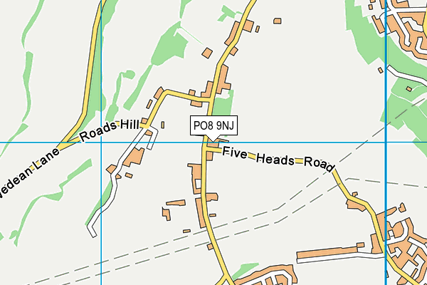 PO8 9NJ map - OS VectorMap District (Ordnance Survey)