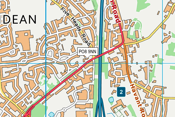 PO8 9NN map - OS VectorMap District (Ordnance Survey)