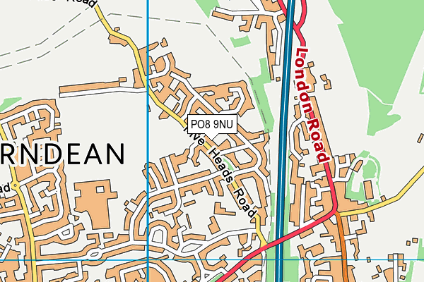 PO8 9NU map - OS VectorMap District (Ordnance Survey)