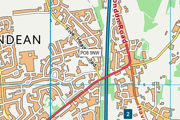 Horndean Church of England Junior School map (PO8 9NW) - OS VectorMap District (Ordnance Survey)