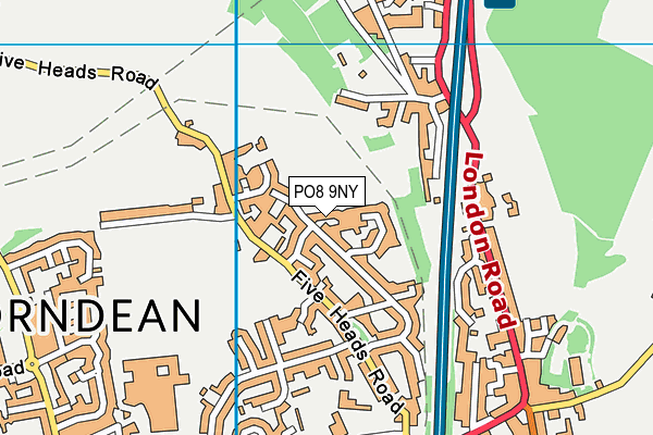 PO8 9NY map - OS VectorMap District (Ordnance Survey)