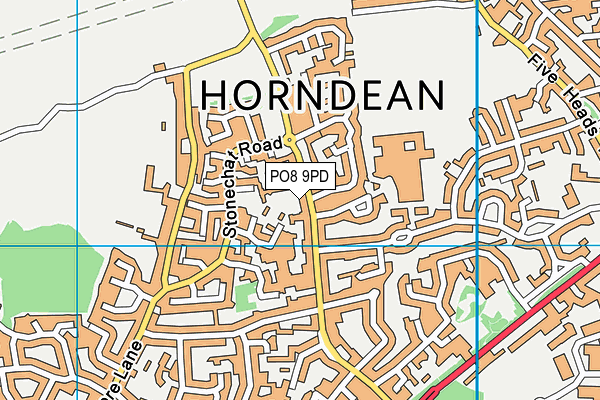 PO8 9PD map - OS VectorMap District (Ordnance Survey)