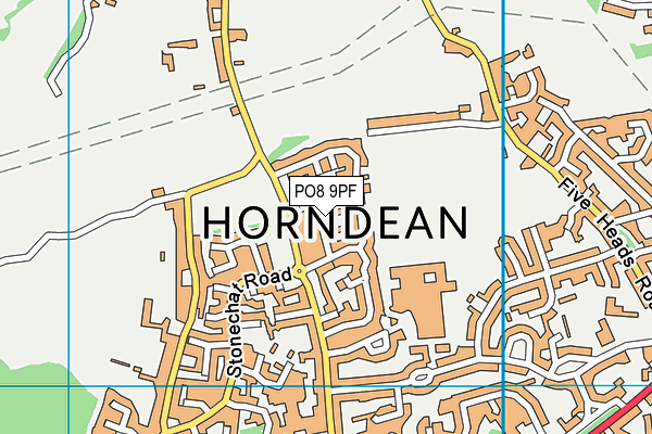 PO8 9PF map - OS VectorMap District (Ordnance Survey)