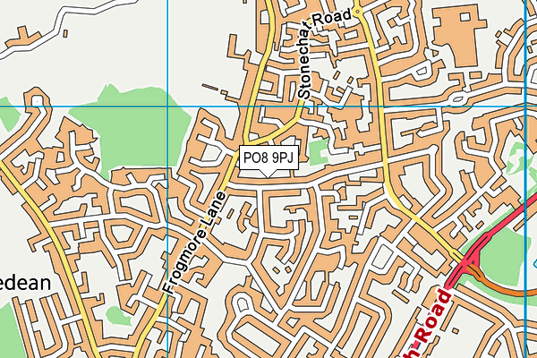 PO8 9PJ map - OS VectorMap District (Ordnance Survey)