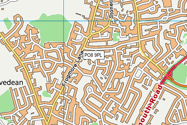 PO8 9PL map - OS VectorMap District (Ordnance Survey)