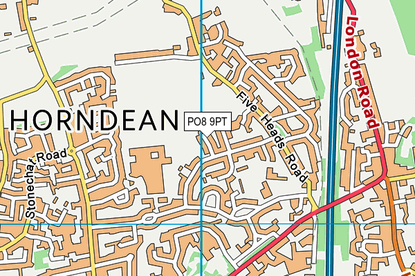 PO8 9PT map - OS VectorMap District (Ordnance Survey)