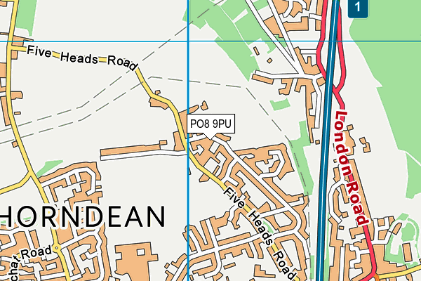 PO8 9PU map - OS VectorMap District (Ordnance Survey)