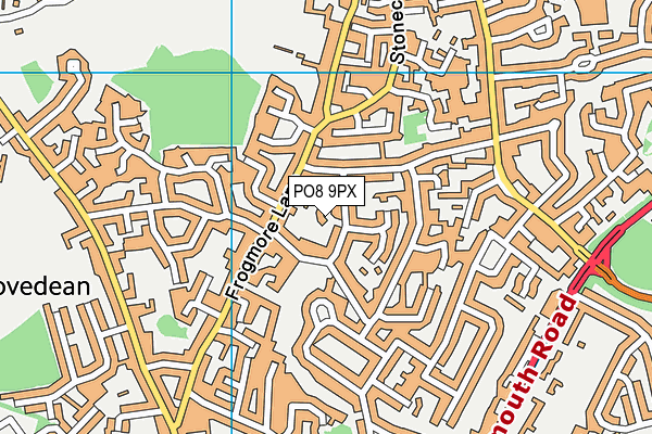 PO8 9PX map - OS VectorMap District (Ordnance Survey)