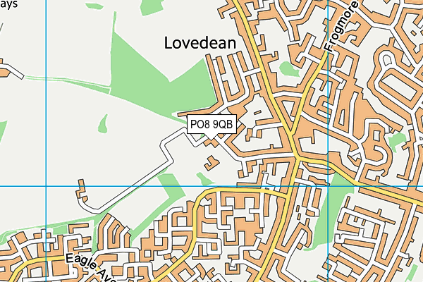 PO8 9QB map - OS VectorMap District (Ordnance Survey)