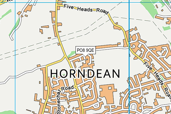 PO8 9QE map - OS VectorMap District (Ordnance Survey)