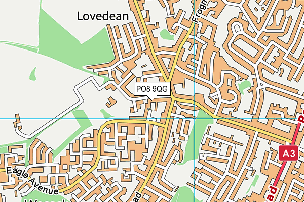 PO8 9QG map - OS VectorMap District (Ordnance Survey)