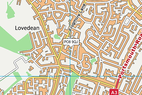 PO8 9QJ map - OS VectorMap District (Ordnance Survey)