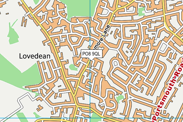 PO8 9QL map - OS VectorMap District (Ordnance Survey)