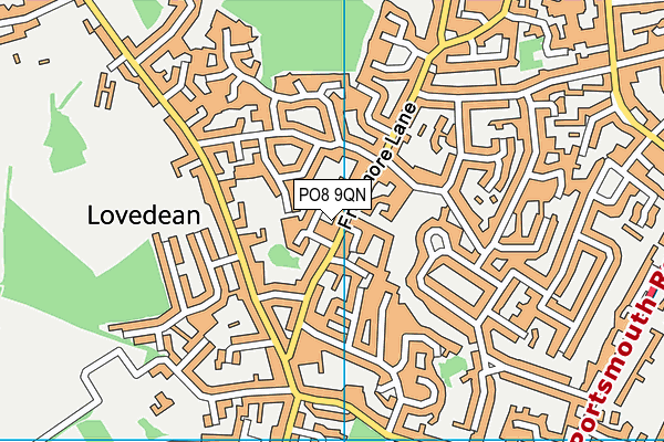 PO8 9QN map - OS VectorMap District (Ordnance Survey)