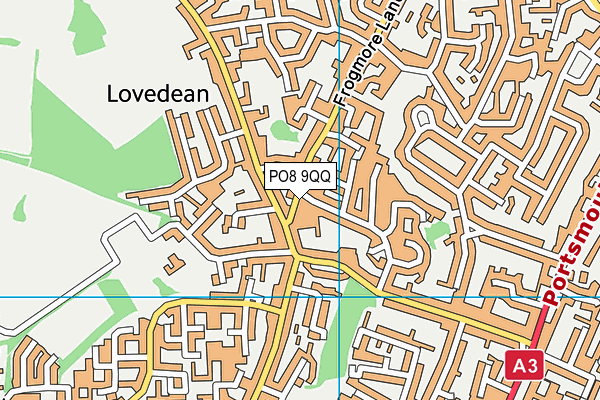 PO8 9QQ map - OS VectorMap District (Ordnance Survey)