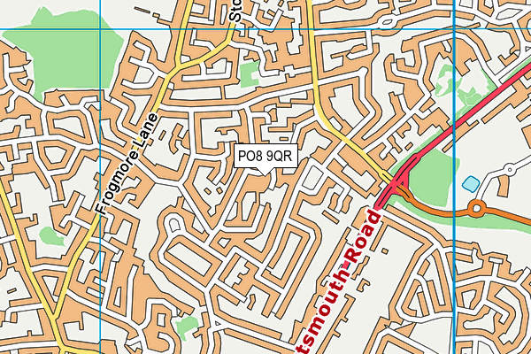 PO8 9QR map - OS VectorMap District (Ordnance Survey)