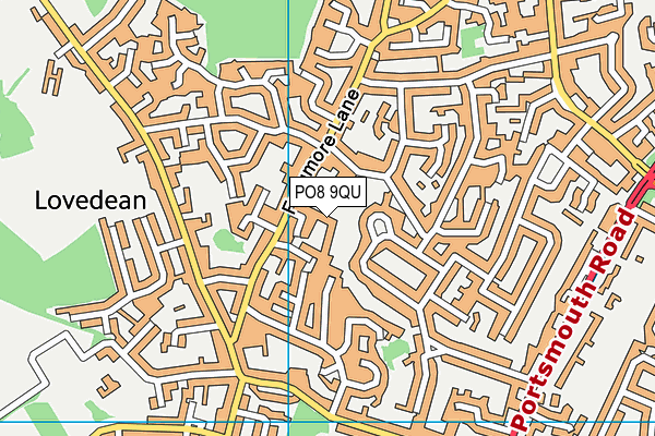 PO8 9QU map - OS VectorMap District (Ordnance Survey)