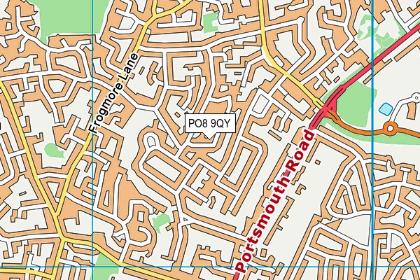 PO8 9QY map - OS VectorMap District (Ordnance Survey)