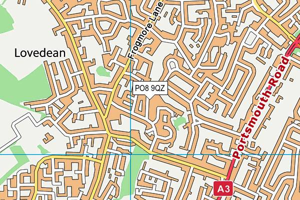 PO8 9QZ map - OS VectorMap District (Ordnance Survey)