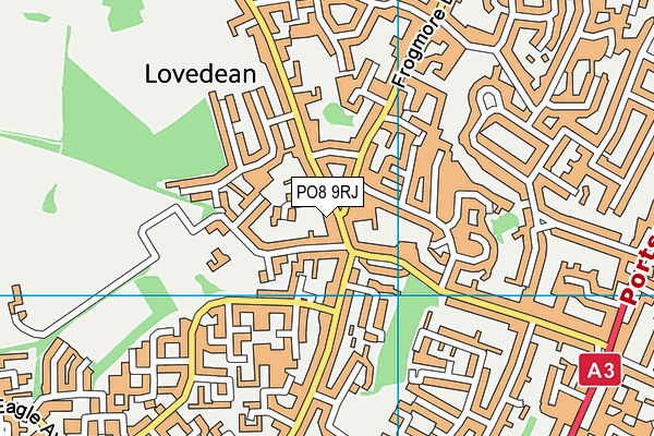 PO8 9RJ map - OS VectorMap District (Ordnance Survey)