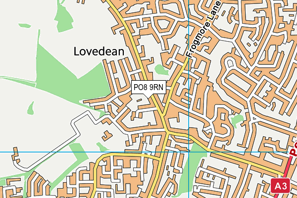 PO8 9RN map - OS VectorMap District (Ordnance Survey)