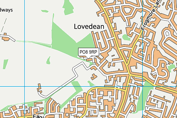 PO8 9RP map - OS VectorMap District (Ordnance Survey)