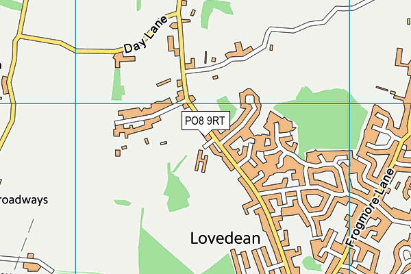 PO8 9RT map - OS VectorMap District (Ordnance Survey)