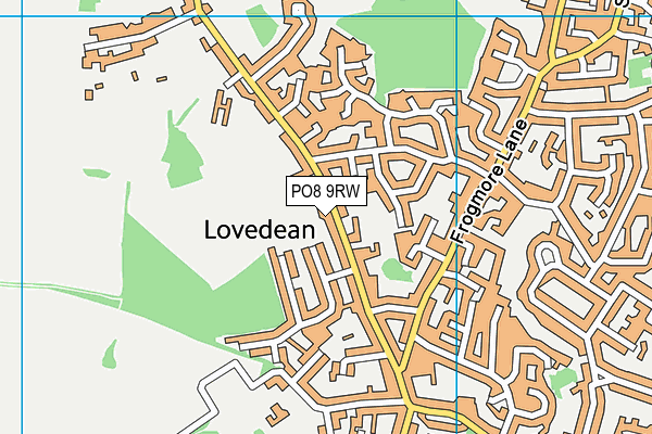 PO8 9RW map - OS VectorMap District (Ordnance Survey)