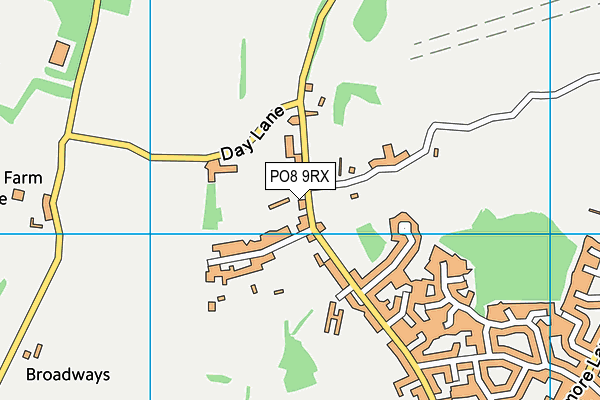 PO8 9RX map - OS VectorMap District (Ordnance Survey)