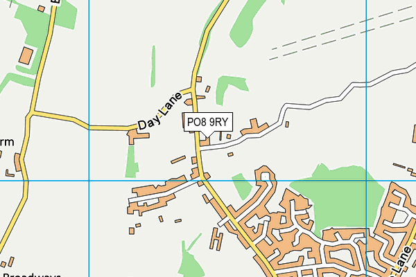 PO8 9RY map - OS VectorMap District (Ordnance Survey)