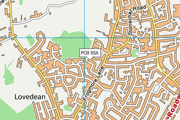 PO8 9SA map - OS VectorMap District (Ordnance Survey)