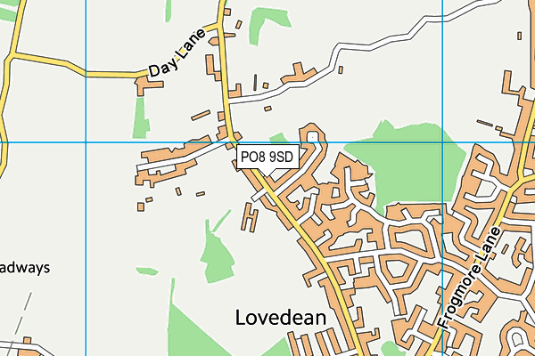 PO8 9SD map - OS VectorMap District (Ordnance Survey)