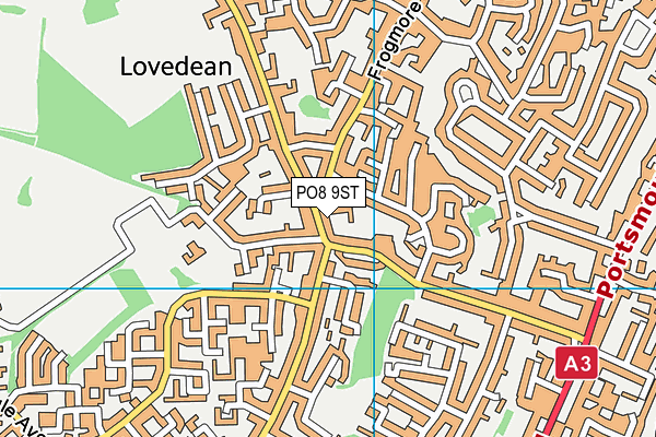 PO8 9ST map - OS VectorMap District (Ordnance Survey)