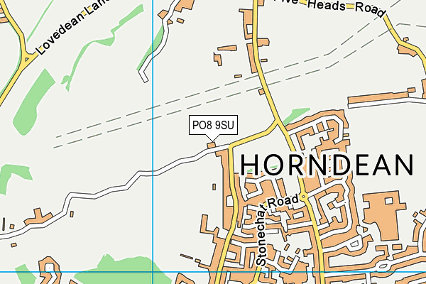 Horndean Jubilee Field map (PO8 9SU) - OS VectorMap District (Ordnance Survey)