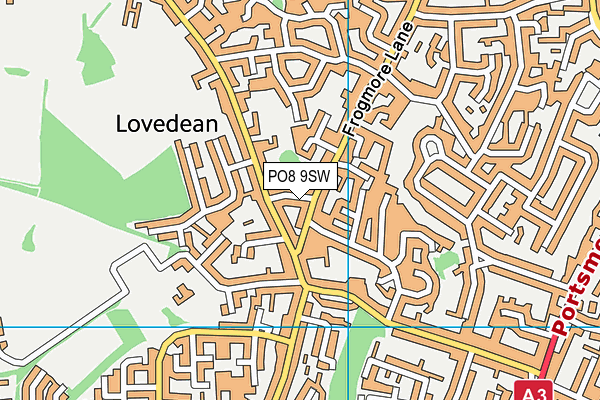 PO8 9SW map - OS VectorMap District (Ordnance Survey)