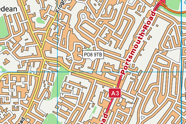 PO8 9TB map - OS VectorMap District (Ordnance Survey)