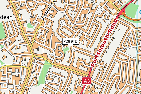 PO8 9TD map - OS VectorMap District (Ordnance Survey)