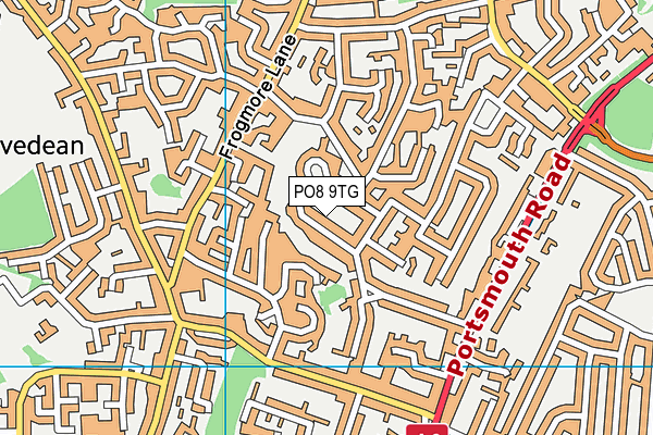 PO8 9TG map - OS VectorMap District (Ordnance Survey)