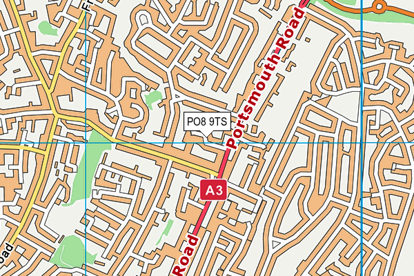 PO8 9TS map - OS VectorMap District (Ordnance Survey)