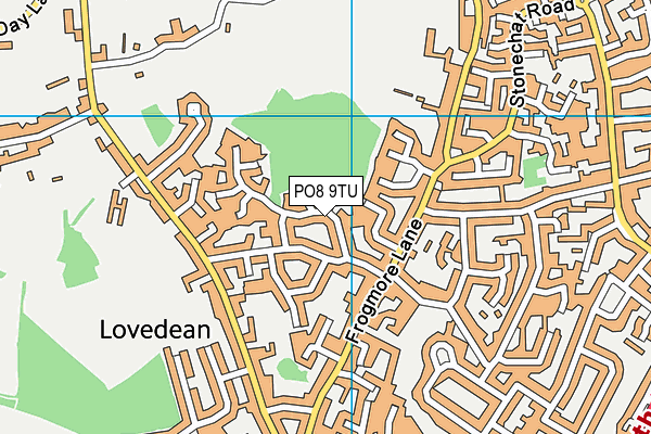 PO8 9TU map - OS VectorMap District (Ordnance Survey)