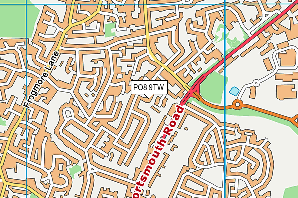 PO8 9TW map - OS VectorMap District (Ordnance Survey)