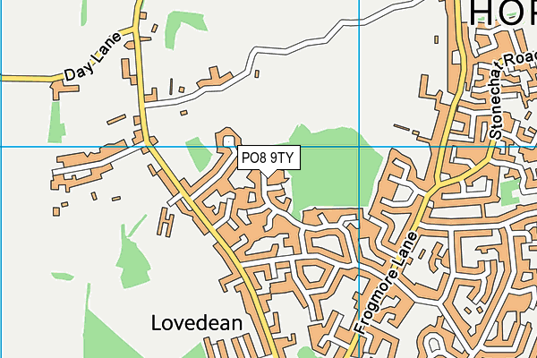 PO8 9TY map - OS VectorMap District (Ordnance Survey)