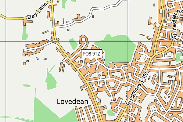 PO8 9TZ map - OS VectorMap District (Ordnance Survey)