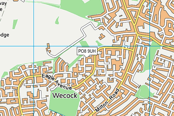 PO8 9UH map - OS VectorMap District (Ordnance Survey)