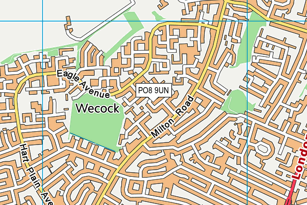 PO8 9UN map - OS VectorMap District (Ordnance Survey)